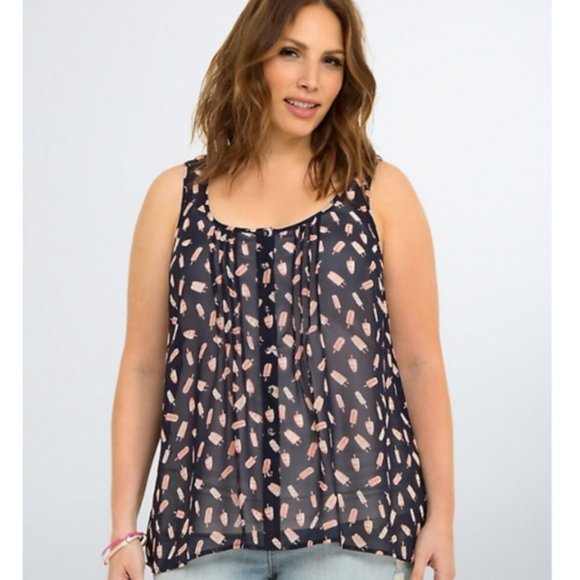 torrid Tops - Torrid Popsicle Chiffon Tulip Back Tank